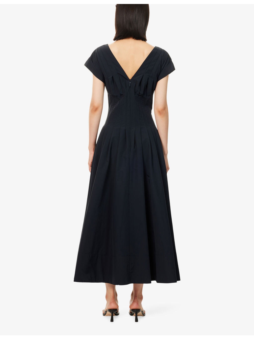 Nina Pleated Cotton-Blend Midi Dress - 4