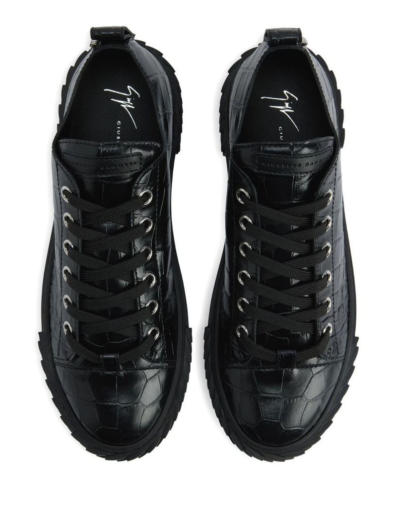 Blabber crocodile-effect lace-up sneakers 4