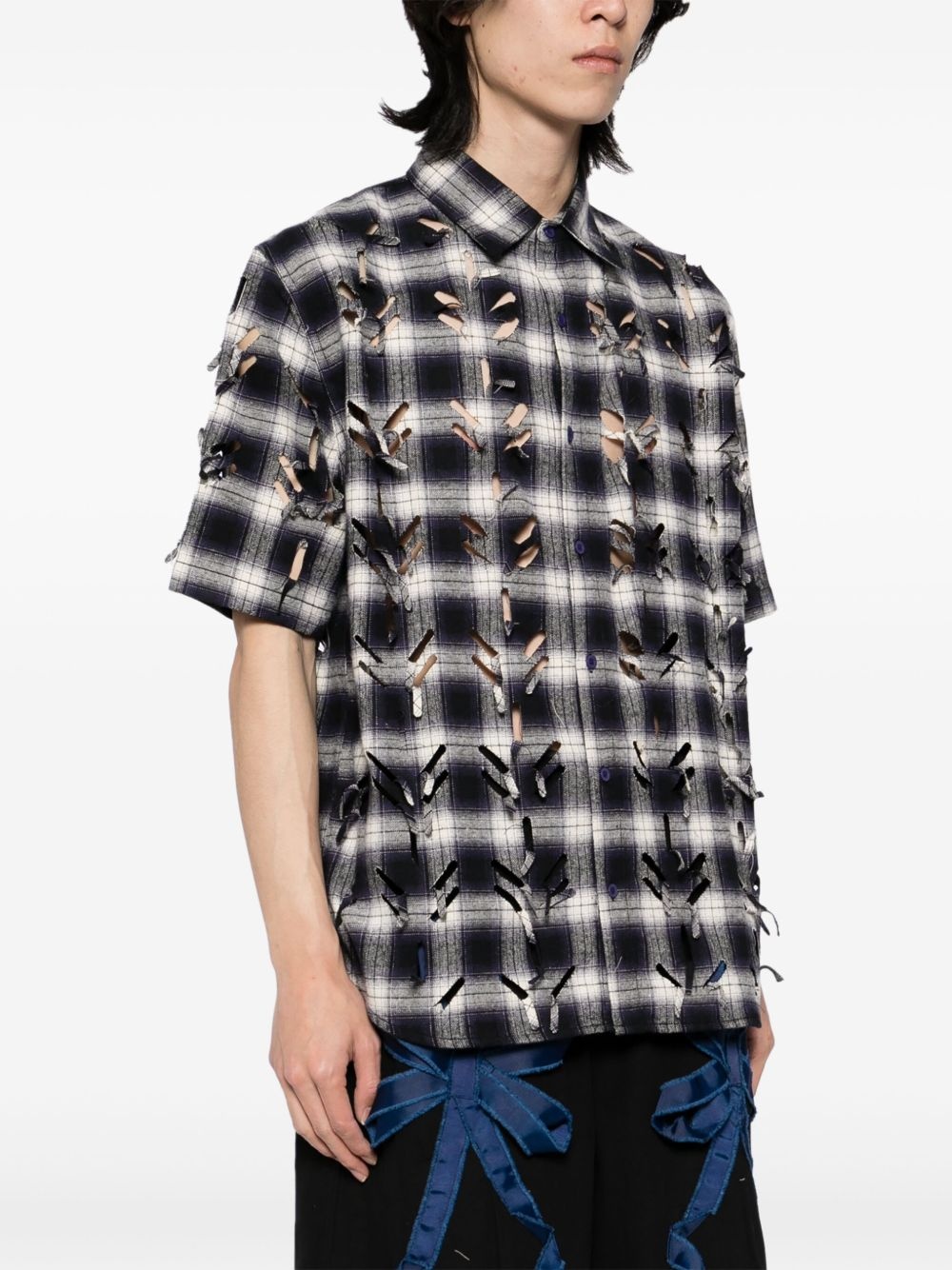 laser-slashed shirt - 3