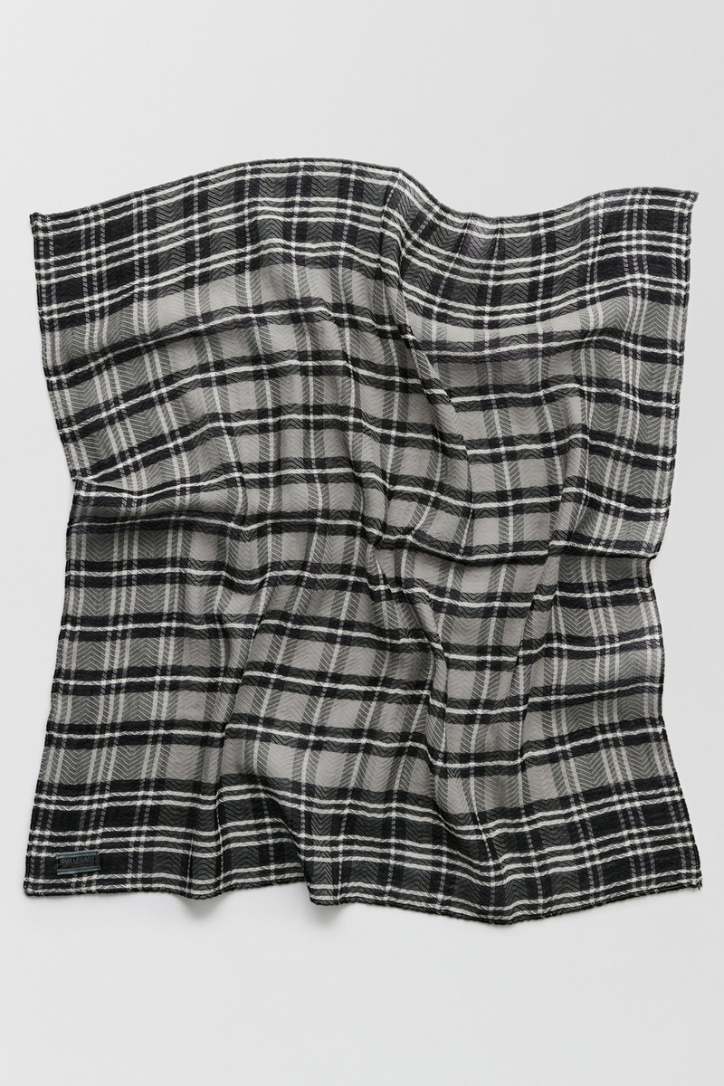 Our Legacy Marstrand Scarf Black/Grey Herringbone Check outlook