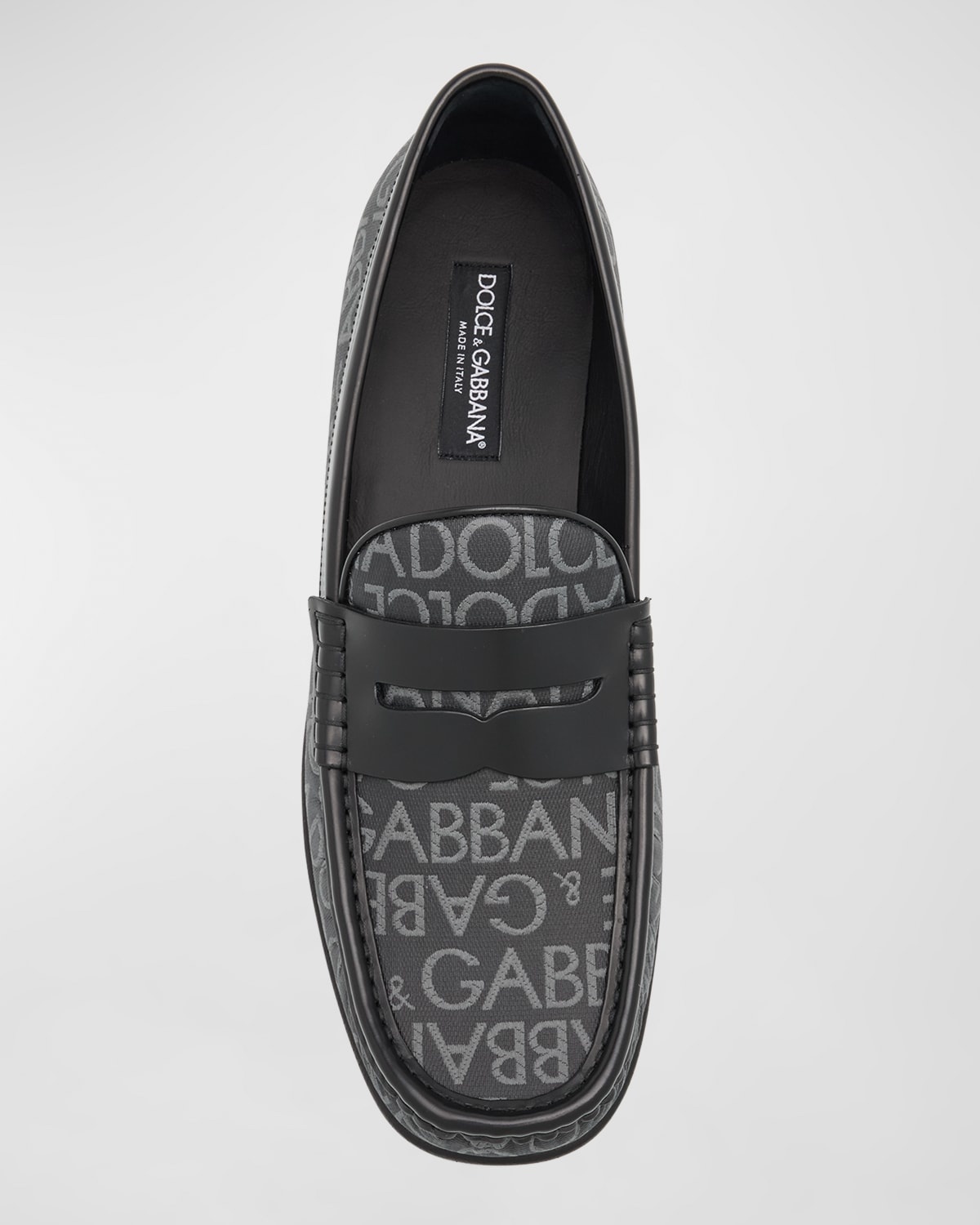 Men's Jacquard and Leather Penny Loafers - 5