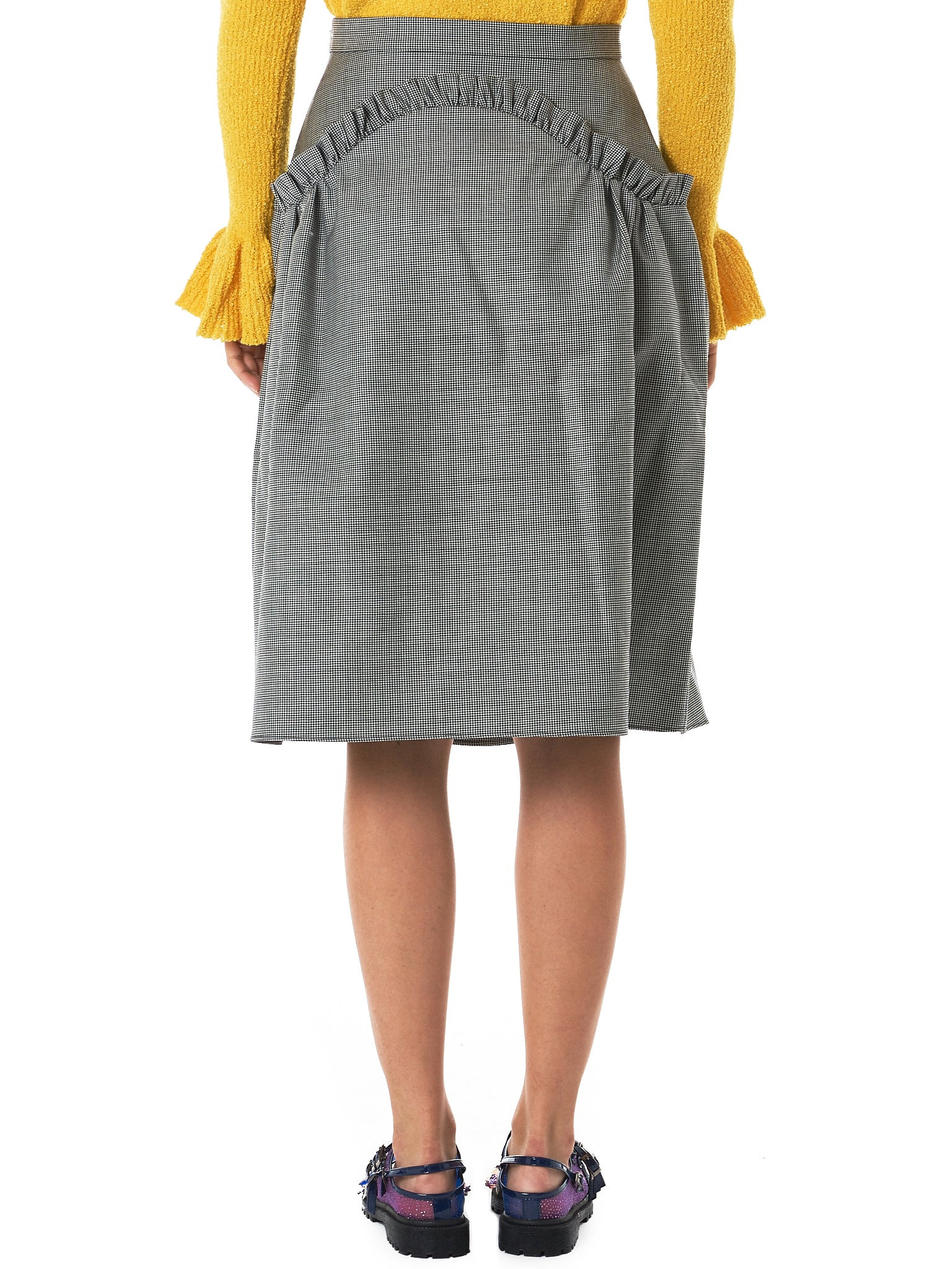 Ruche Houndstooth Skirt - 3