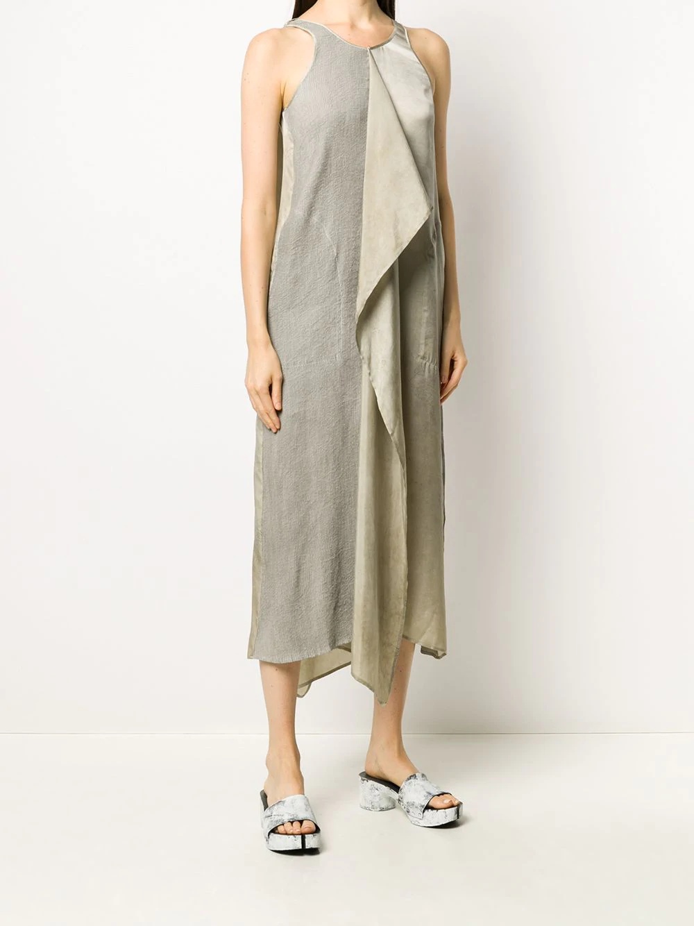 contrast textured asymmetric dress - 3