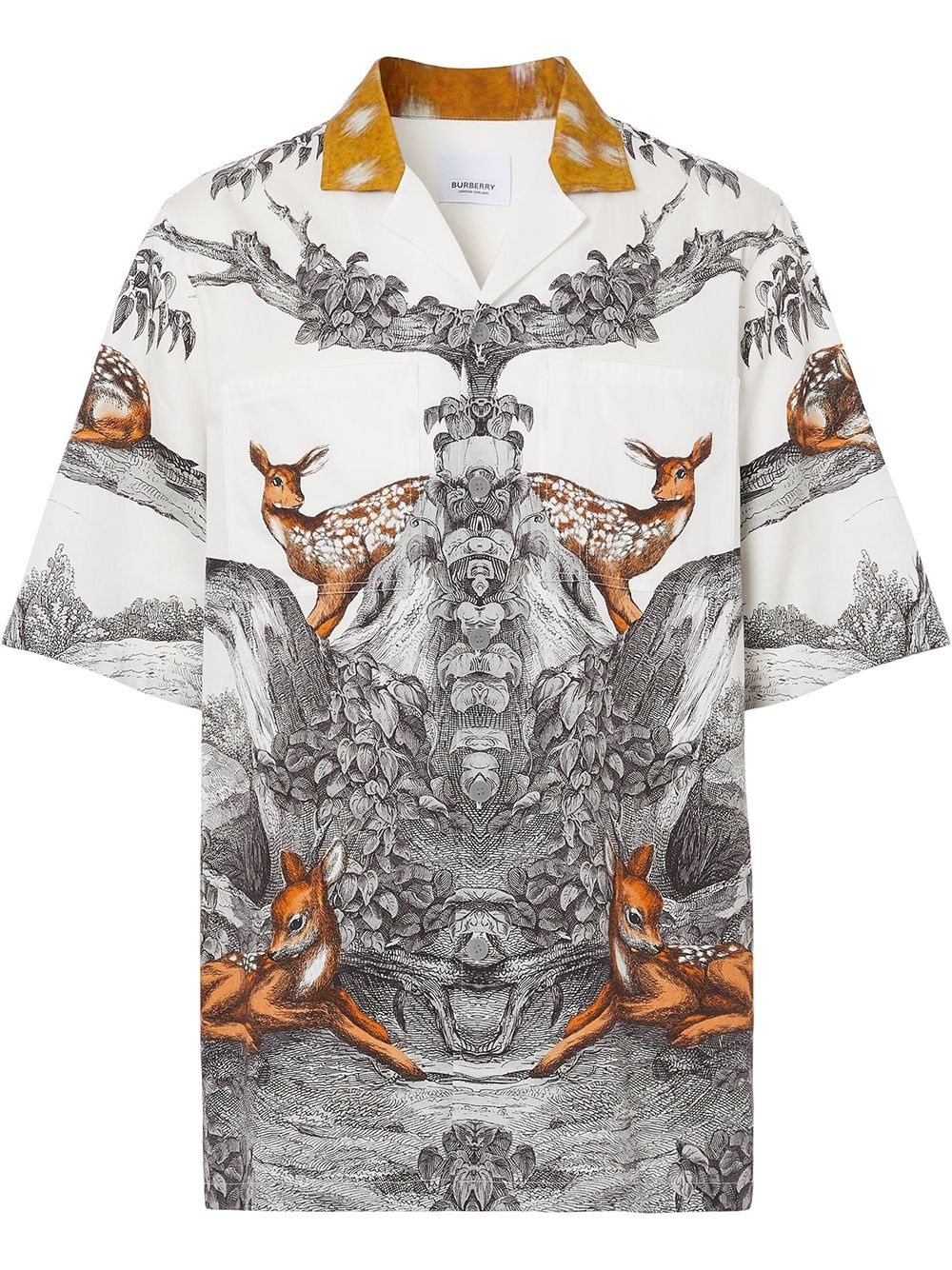 deer-print silk shirt - 1