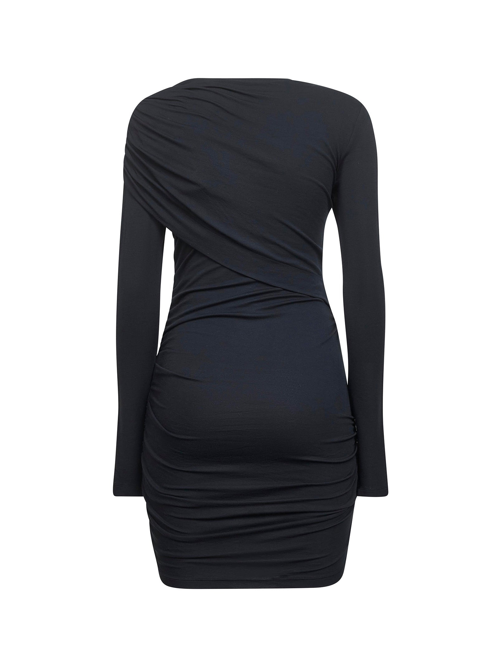 Black draped jersey Denise minidress - 2