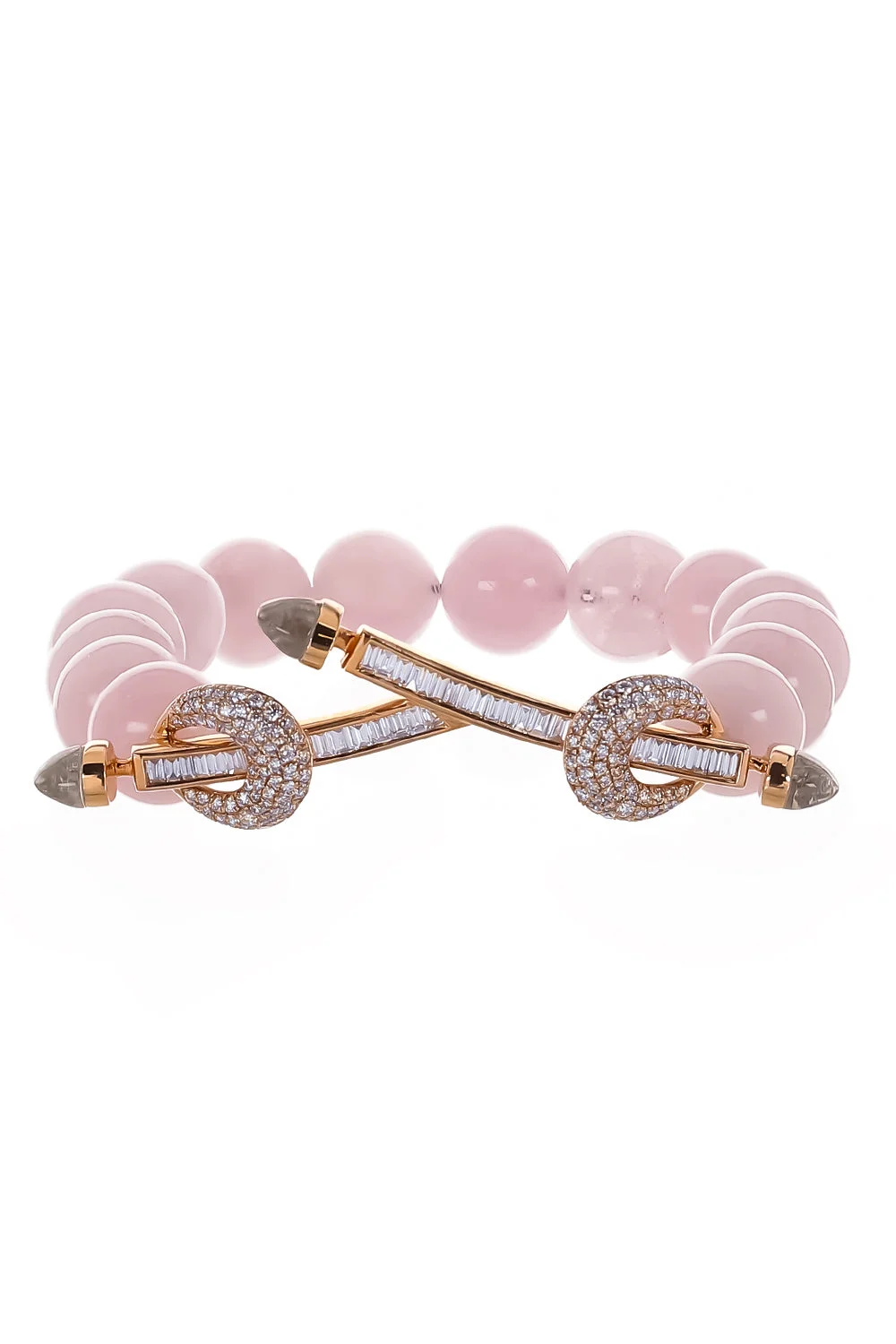 Morganite Diamond Jumbo Twin Bar Chakra Bracelet - 1