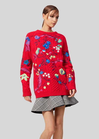 VERSACE Barocco Garden Embroidered Wool Sweater outlook