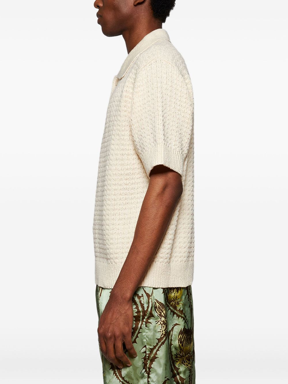textured polo shirt - 4