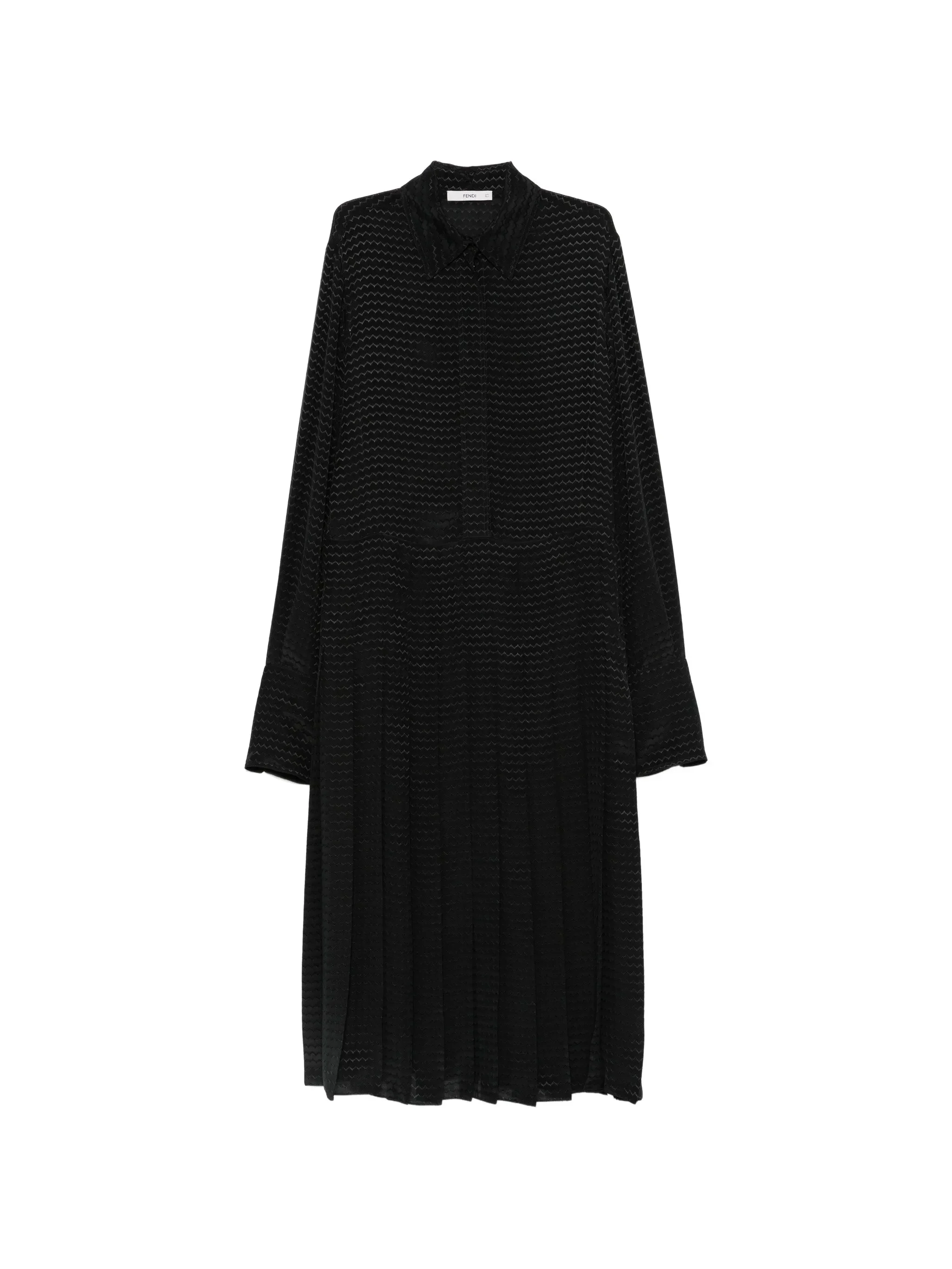 Fendi Pleated Zigzag-pattern Midi Dress - 1