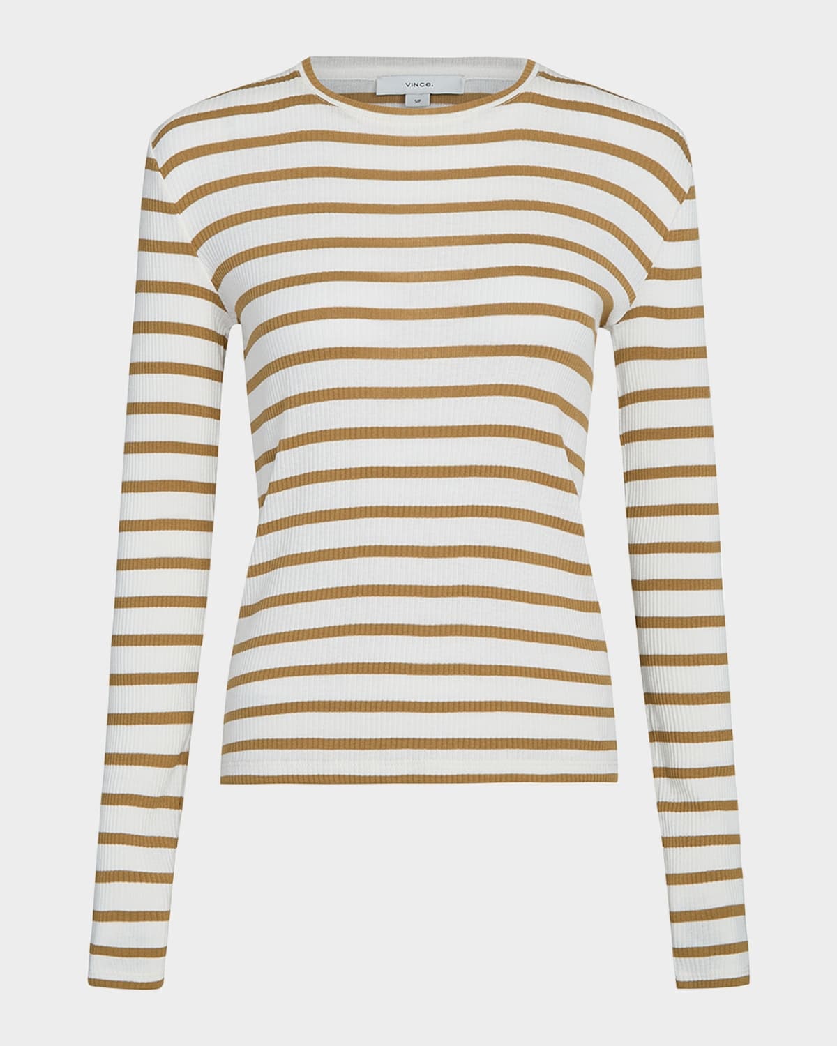 Stripe Ribbed Crewneck Top - 1