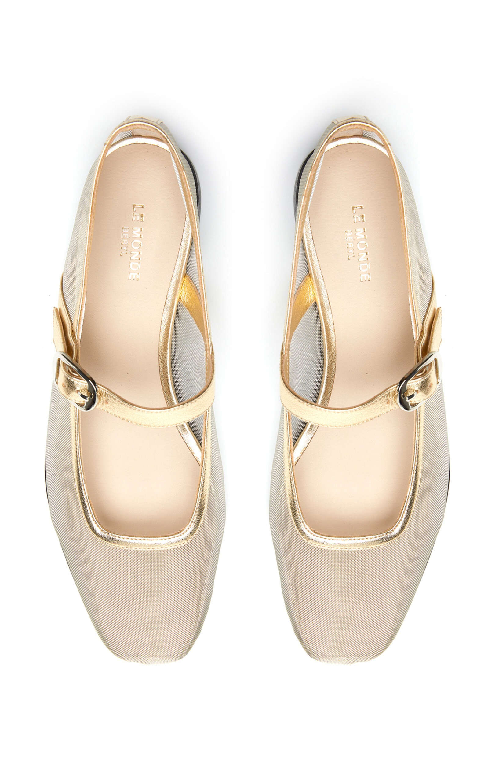 Sheer Mesh Mary Jane Flats gold - 2