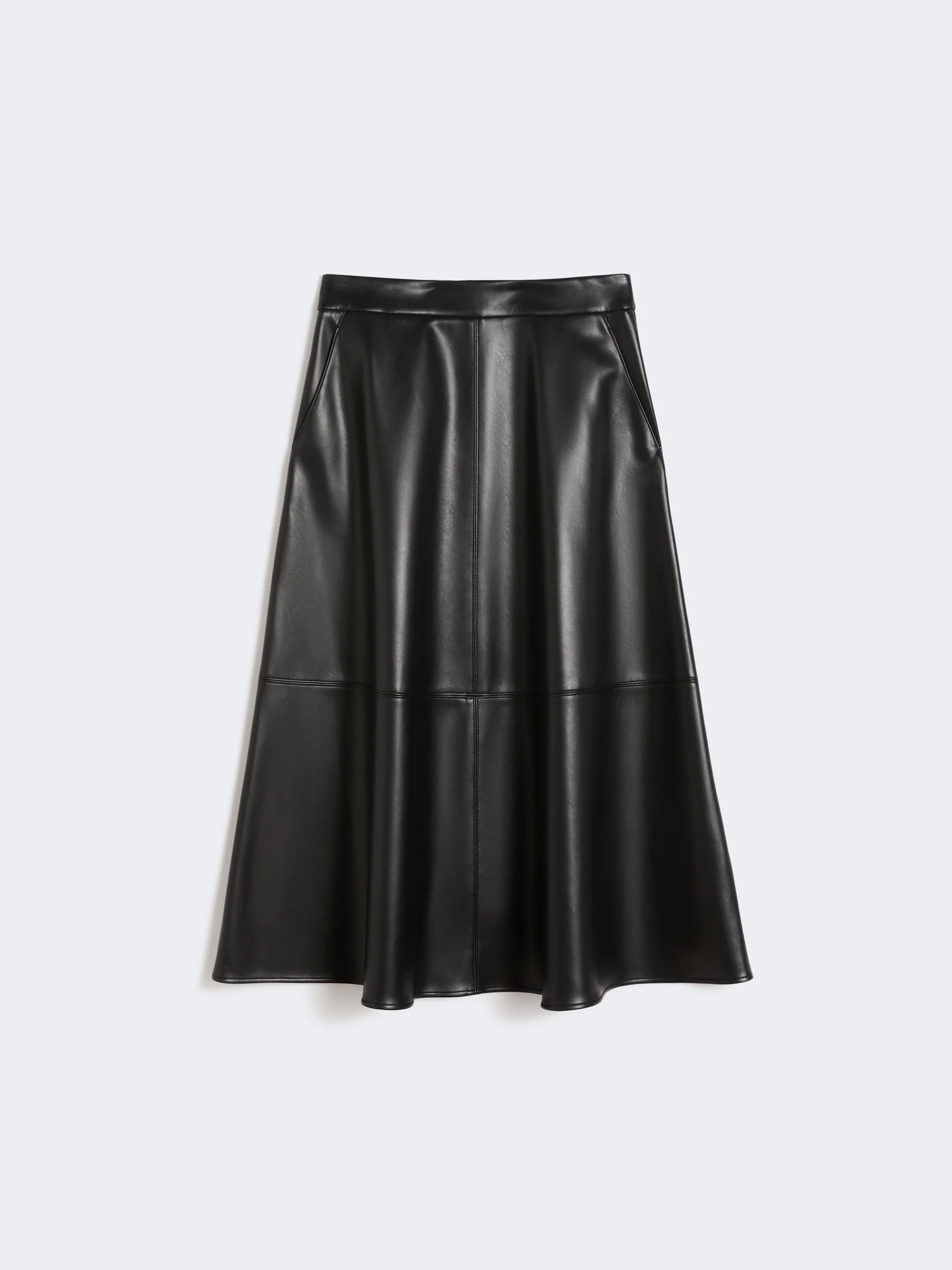 Coated fabric skirt - BLACK - 1