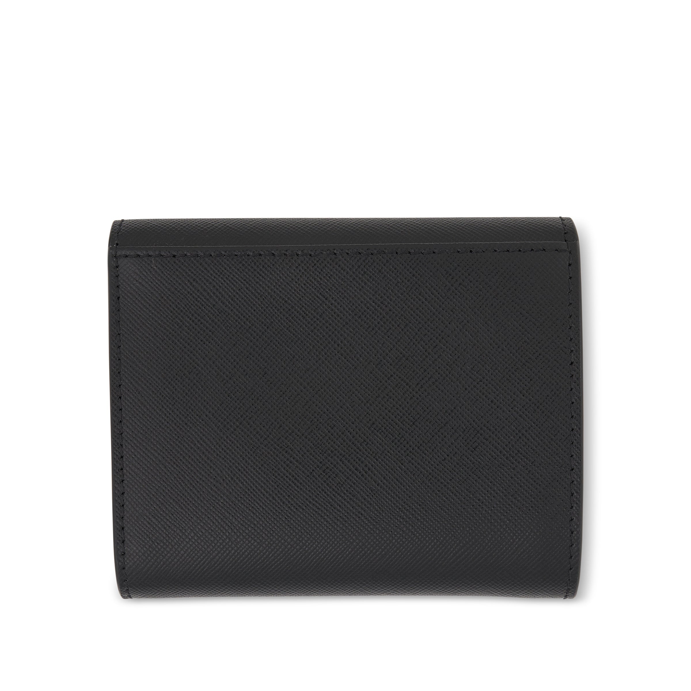 Marni Logo Squared Flap Wallet in Black | REVERSIBLE