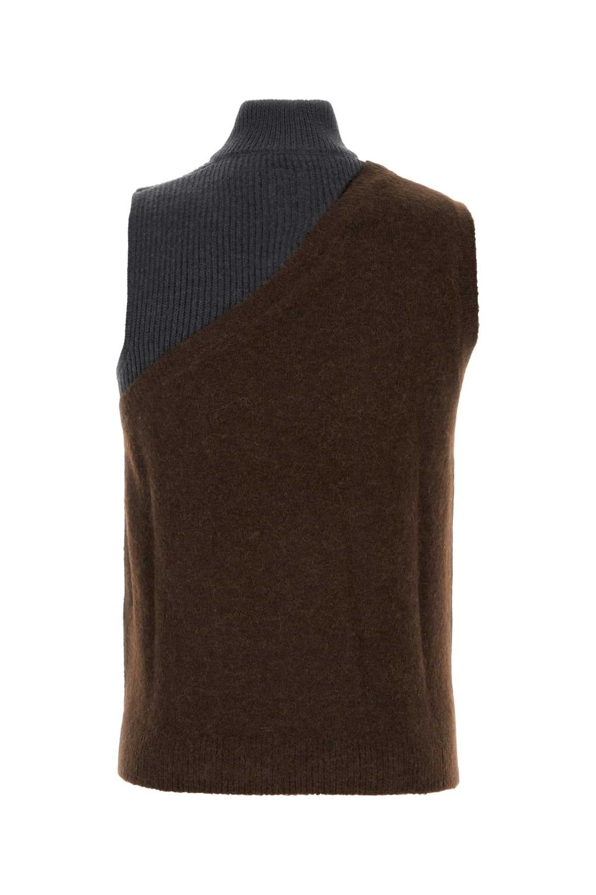 Fendi Men Two-Tone Stretch Wool Blend Vest - 2