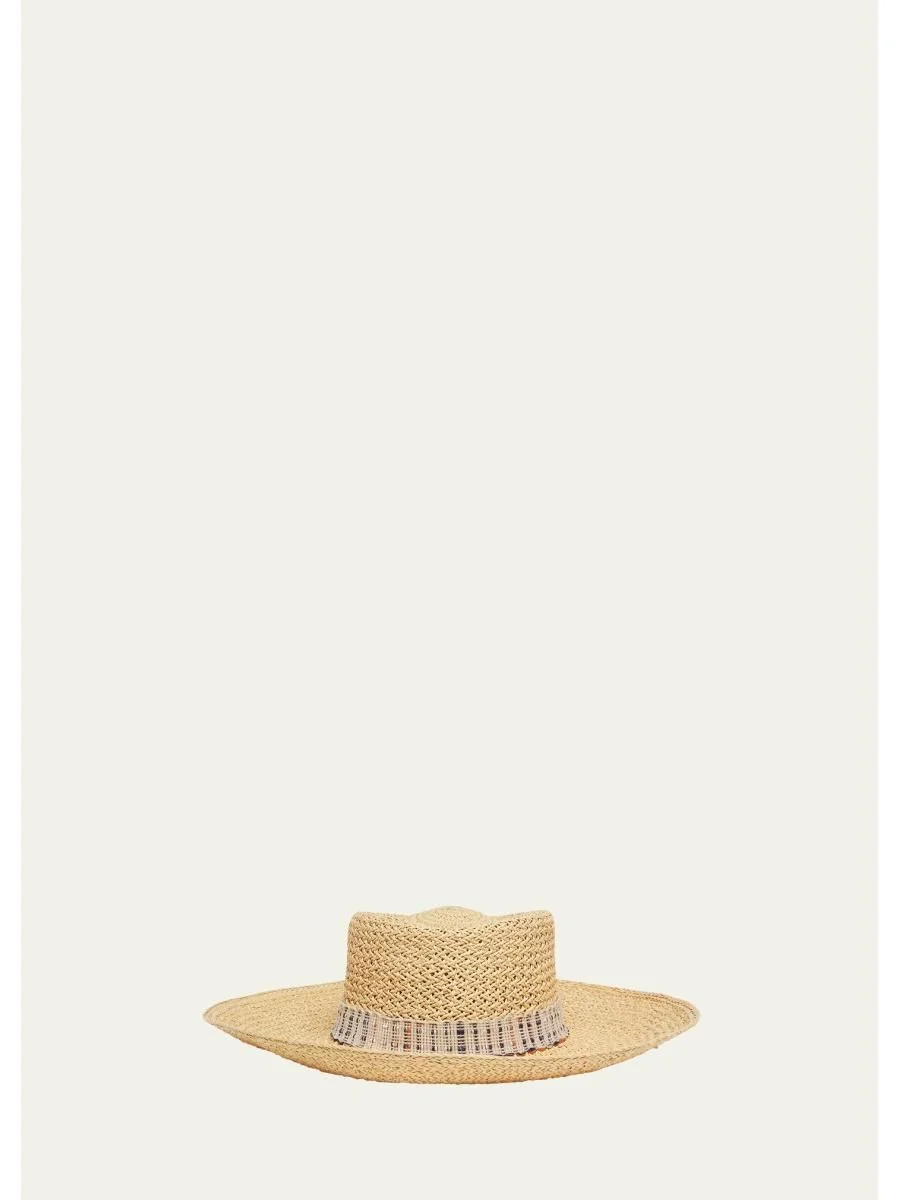 Hanae Straw Large-Brim Hat - 1