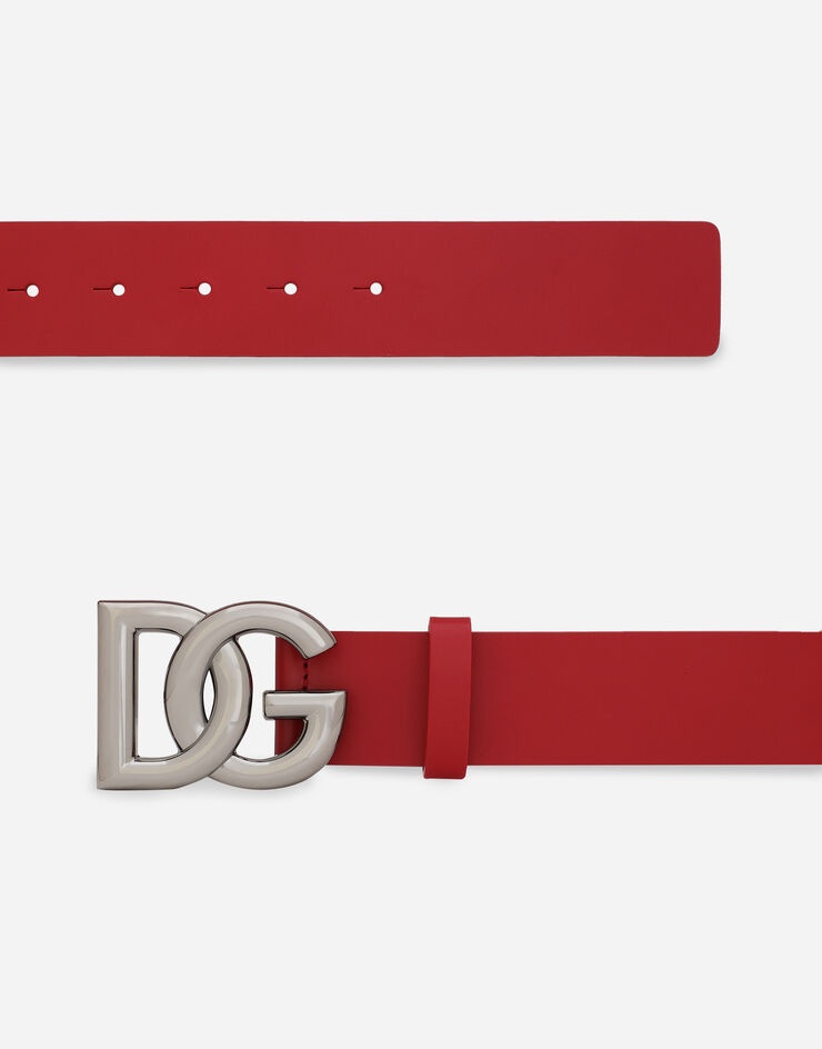 Lux leather belt with crossover DG logo buckle - 2