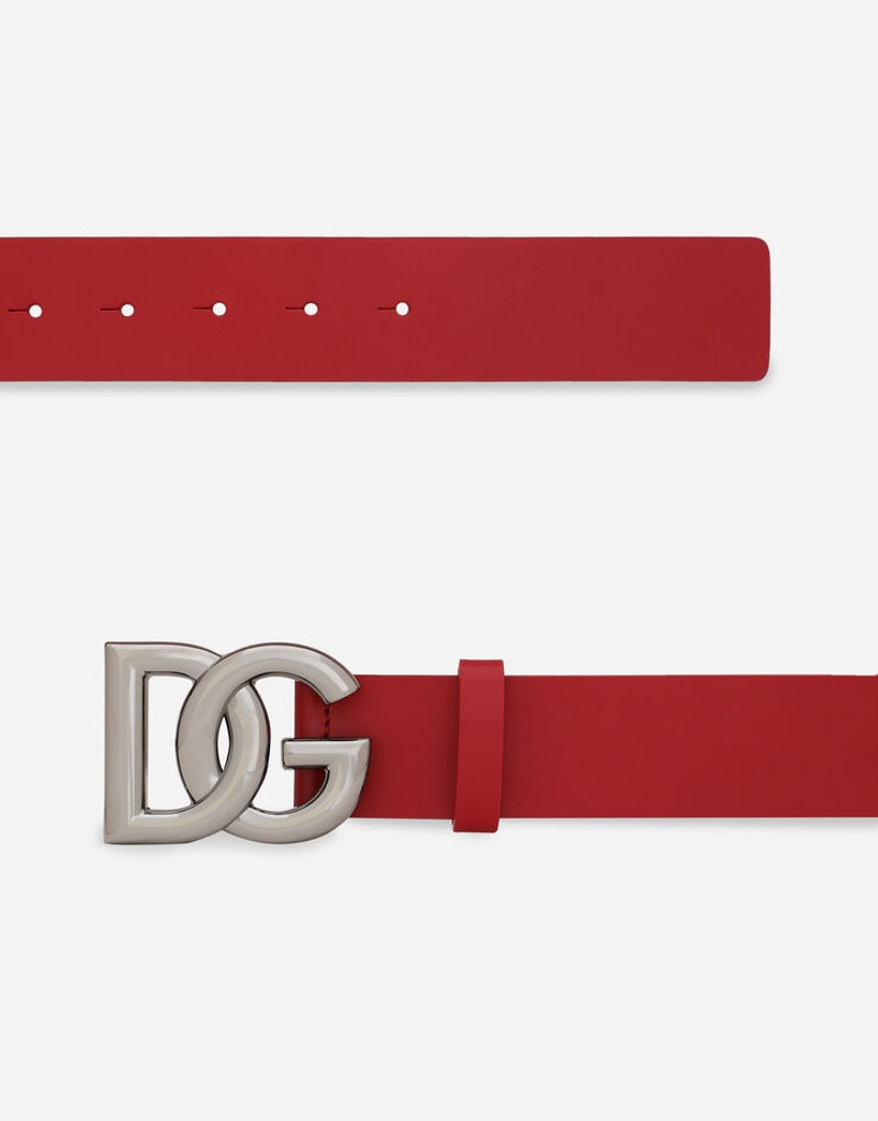 Dolce & Gabbana Lux leather belt with crossover DG logo buckle outlook