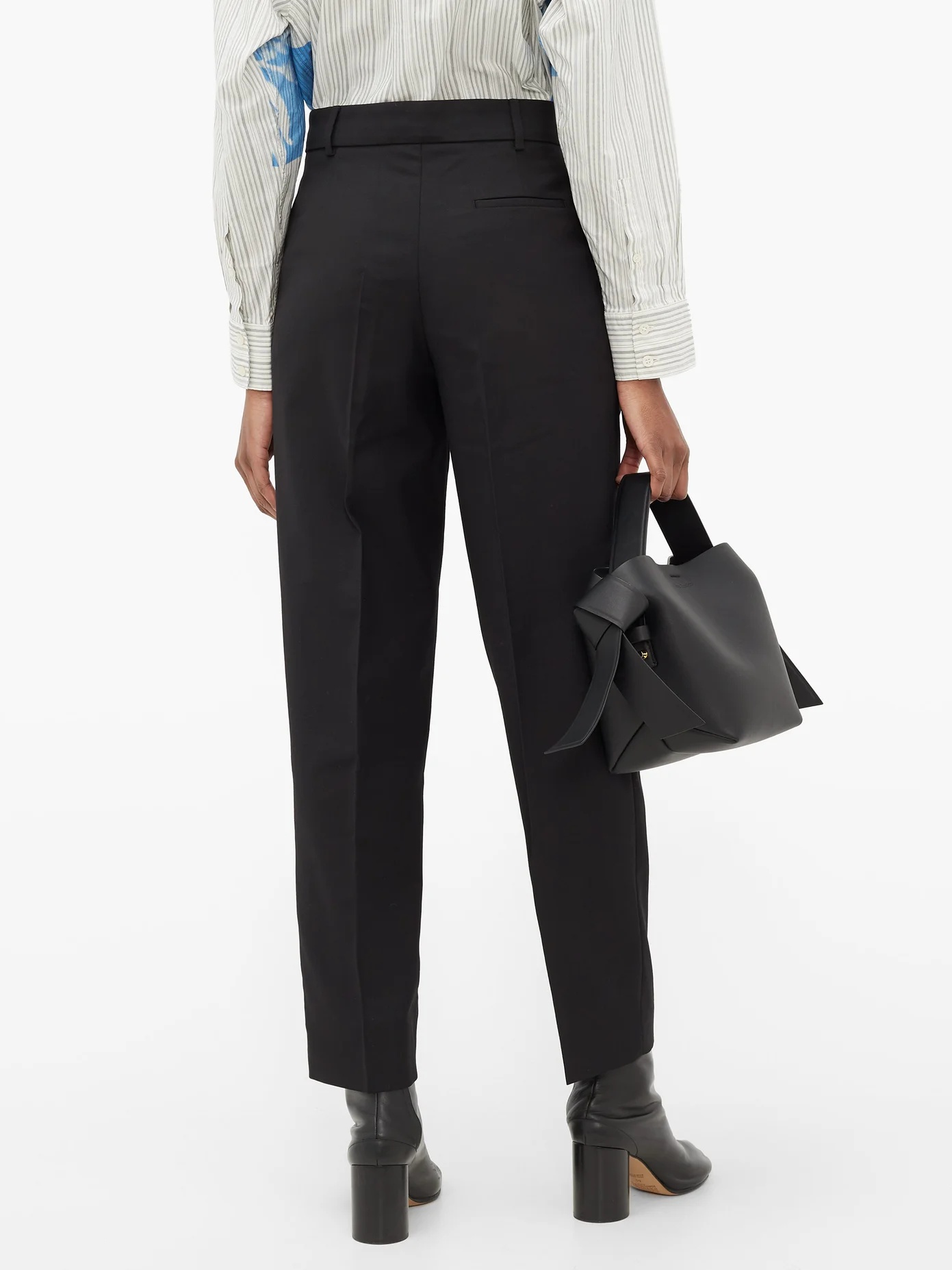 Pana pleated grain-de-poudre trousers - 5