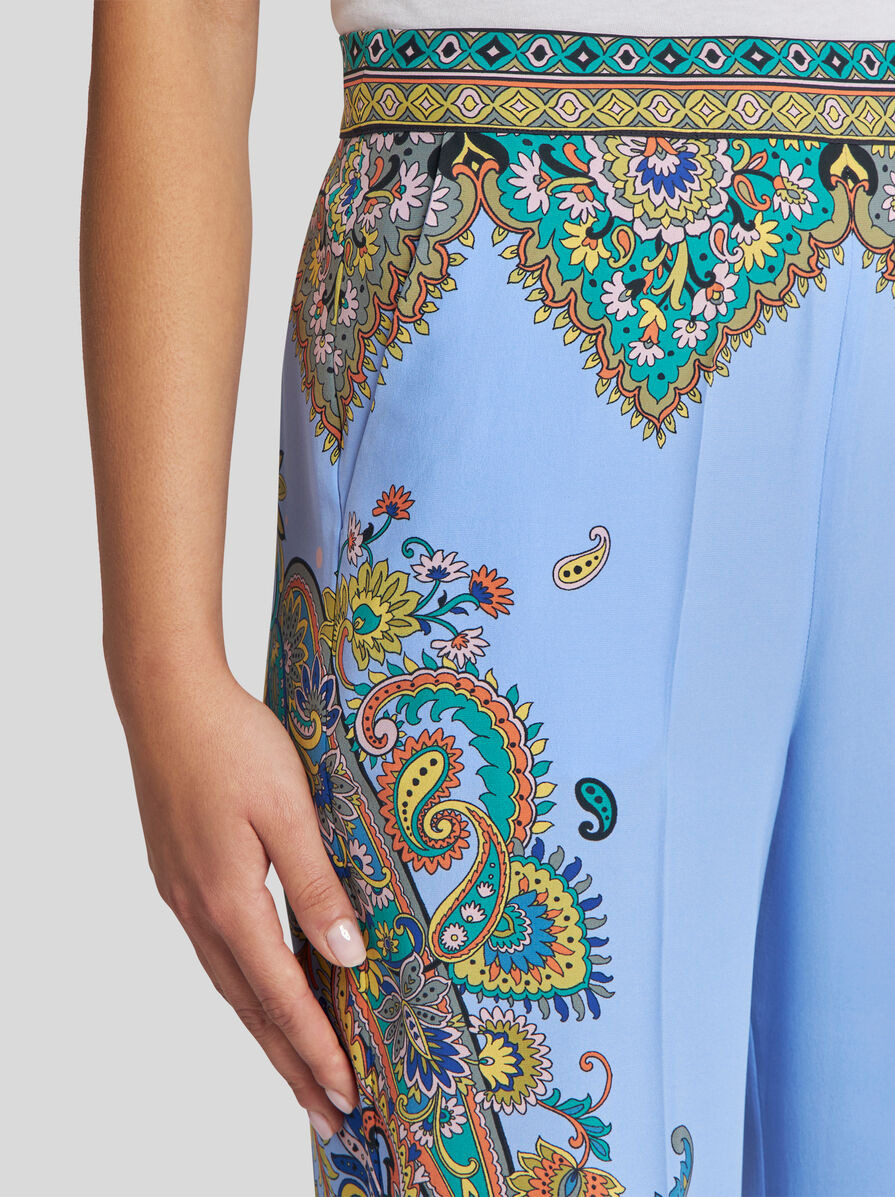 FLORAL SILK TROUSERS - 3