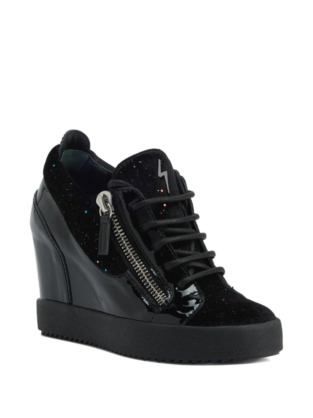 Addy Wedge glitter-panel sneakers - 2