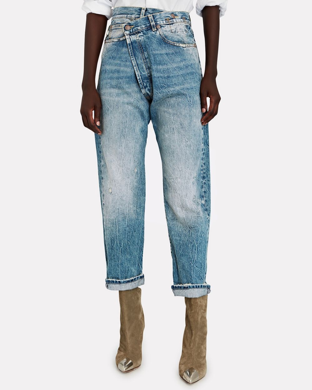 Crossover Distressed Straight-Leg Jeans - 3