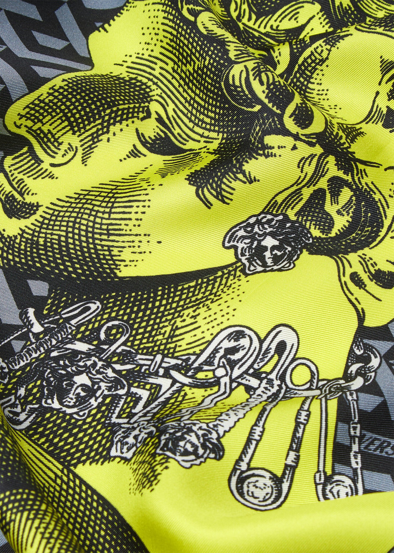VERSACE La Greca Graphic Large Silk Foulard outlook