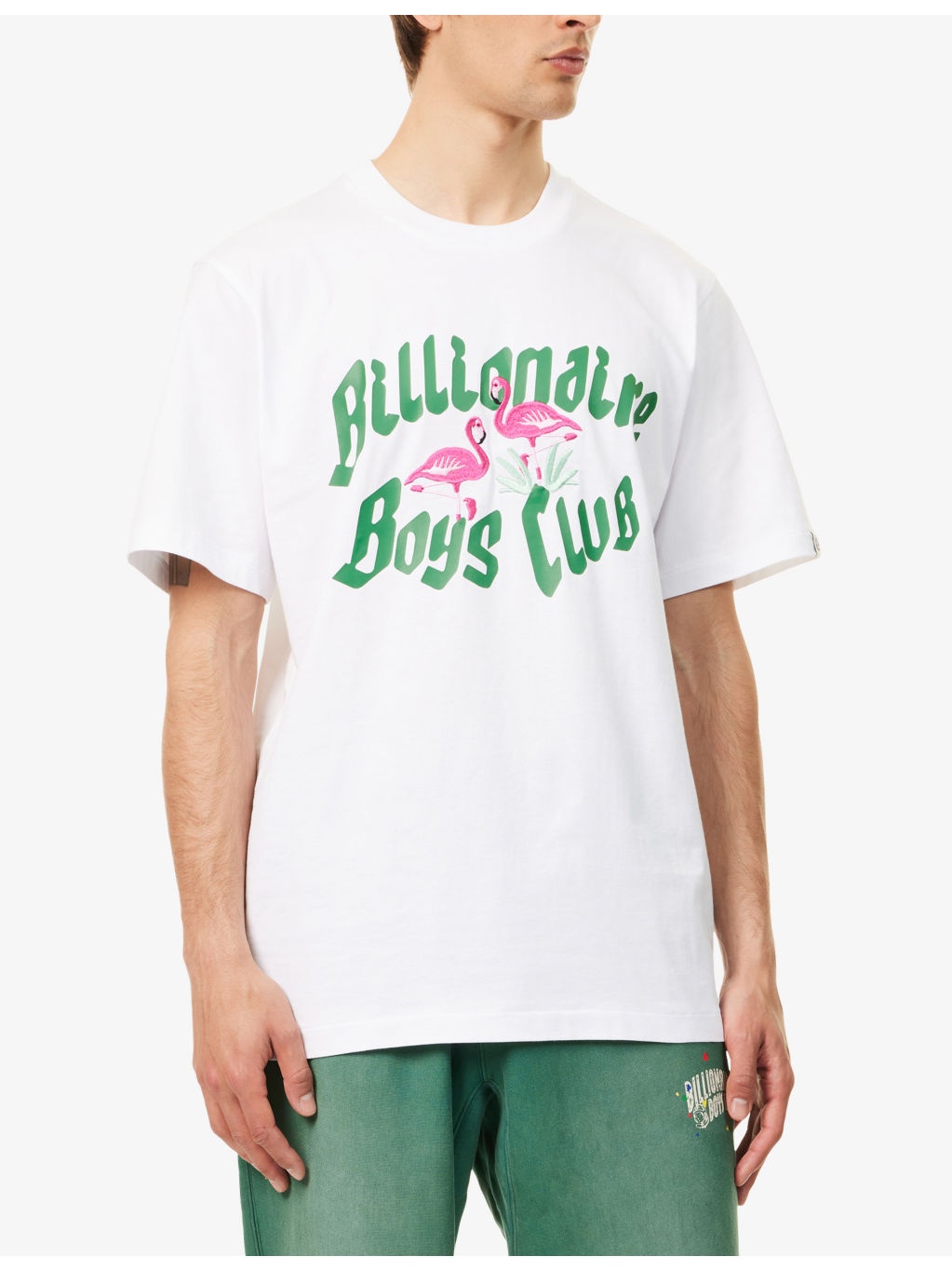 Flamingo Embroidered Cotton T-shirt - 3