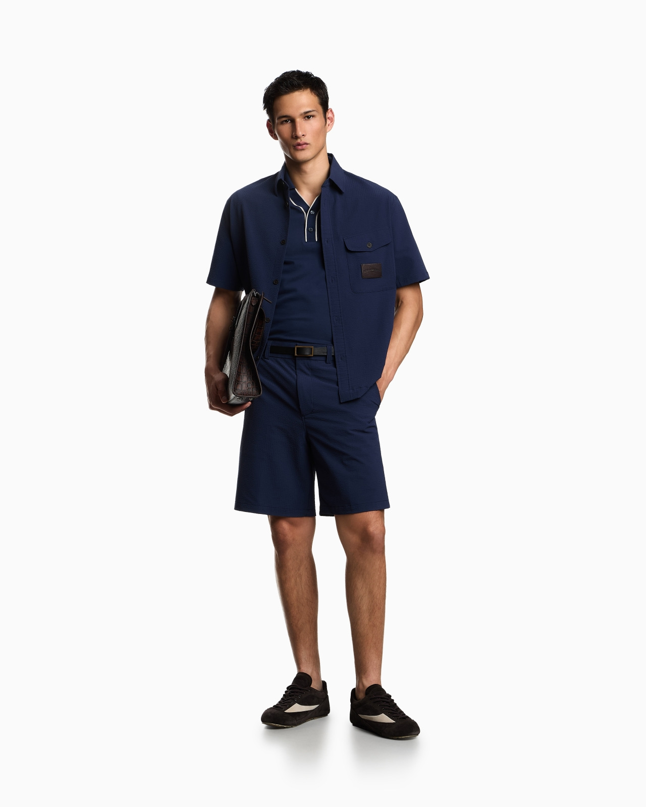 SEERSUCKER NYLON CHINO-STYLE BERMUDA SHORTS - 2