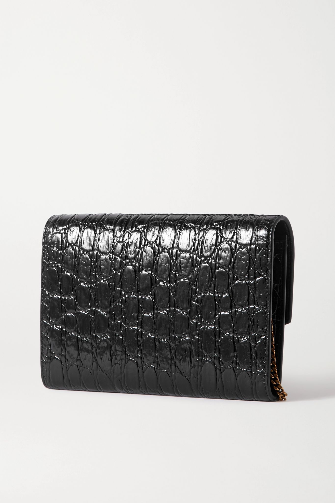 Uptown croc-effect patent-leather shoulder bag - 3