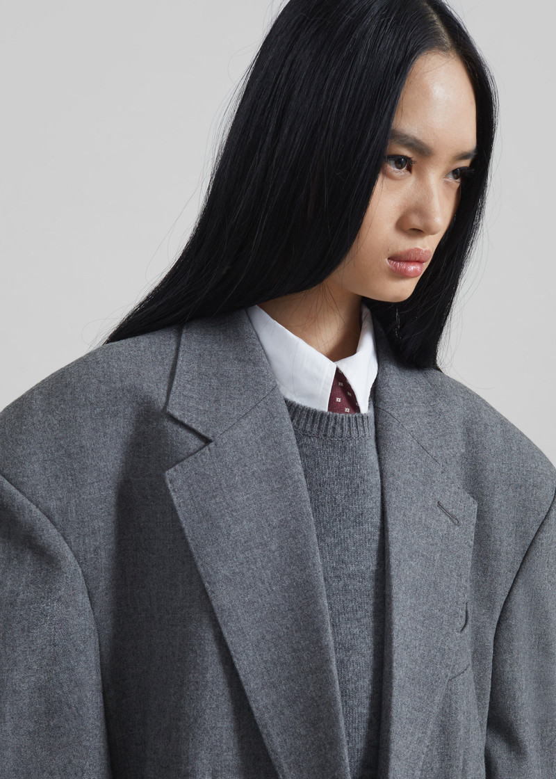 Lismore Wool Oversized Blazer - Grey 5