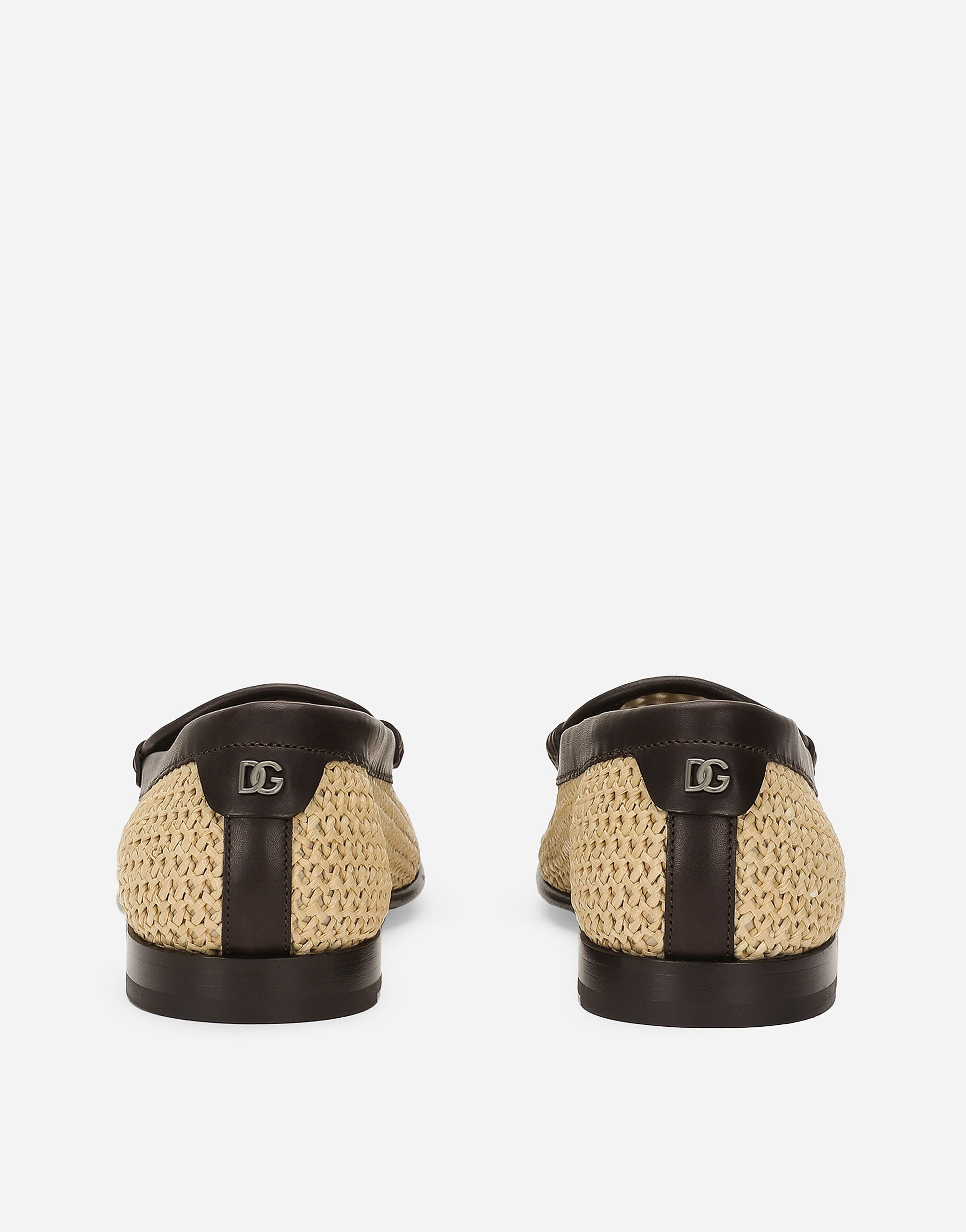 Woven raffia loafers - 3