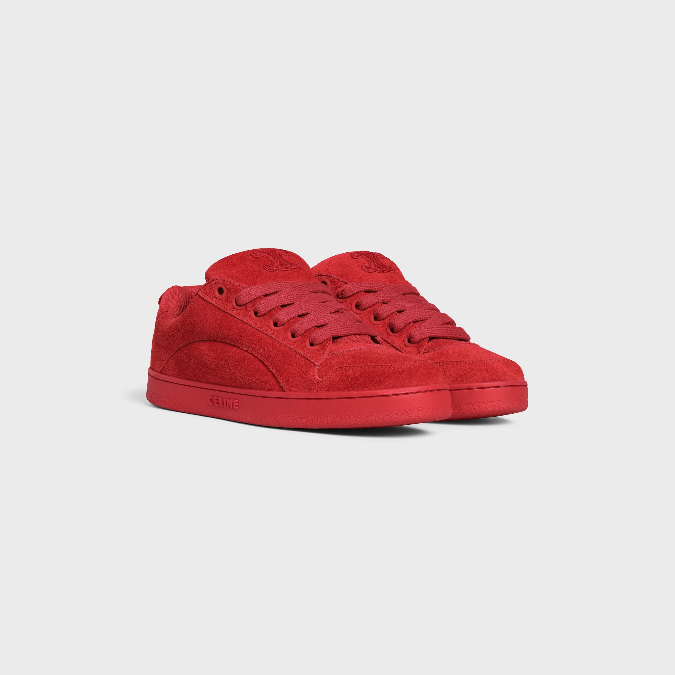 CELINE HUNTINGTON LOW LACE-UP SNEAKER IN SUEDE CALFSKIN AND MESH - 2