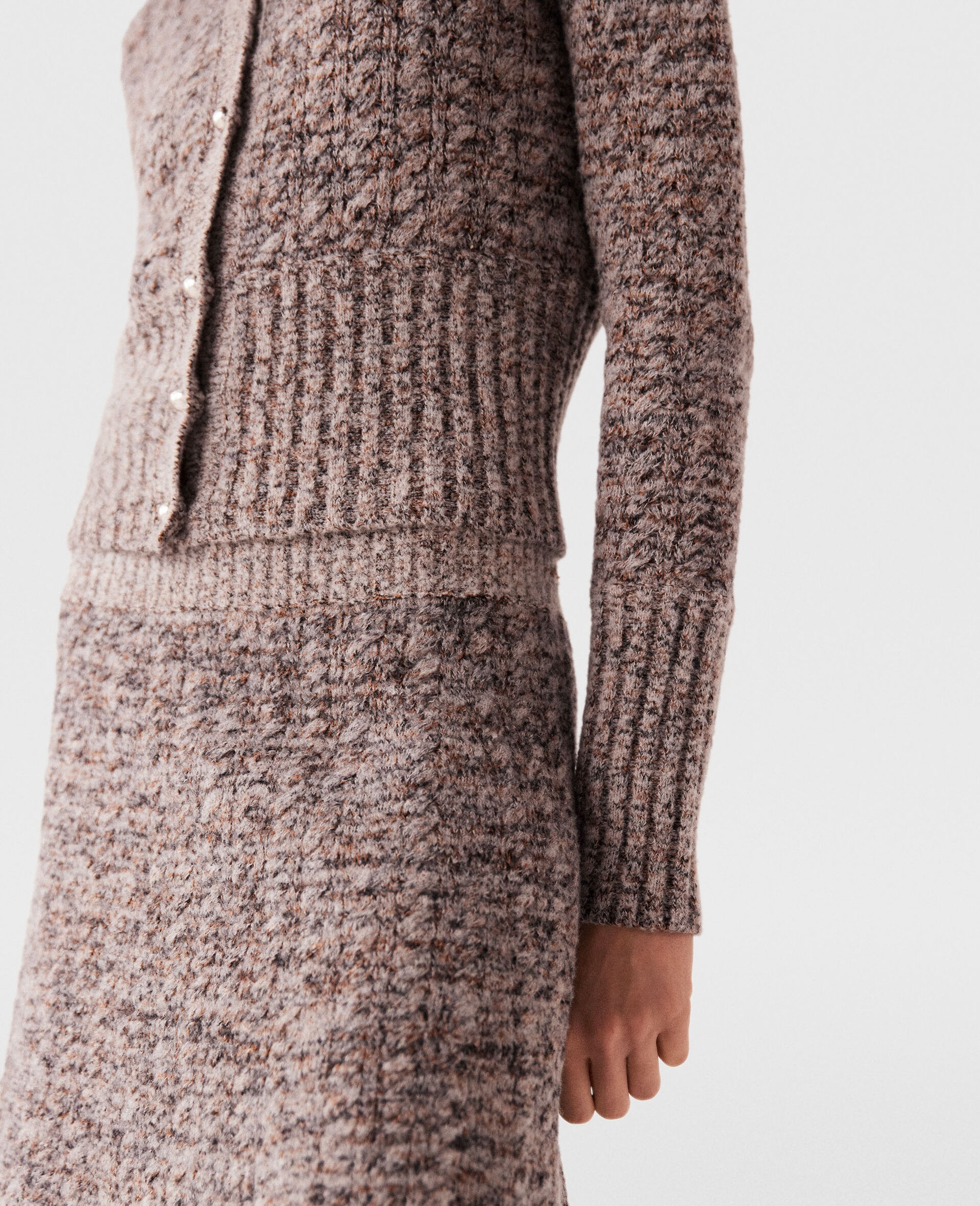 Ribbed Chunky Knit Mini Skirt - 2