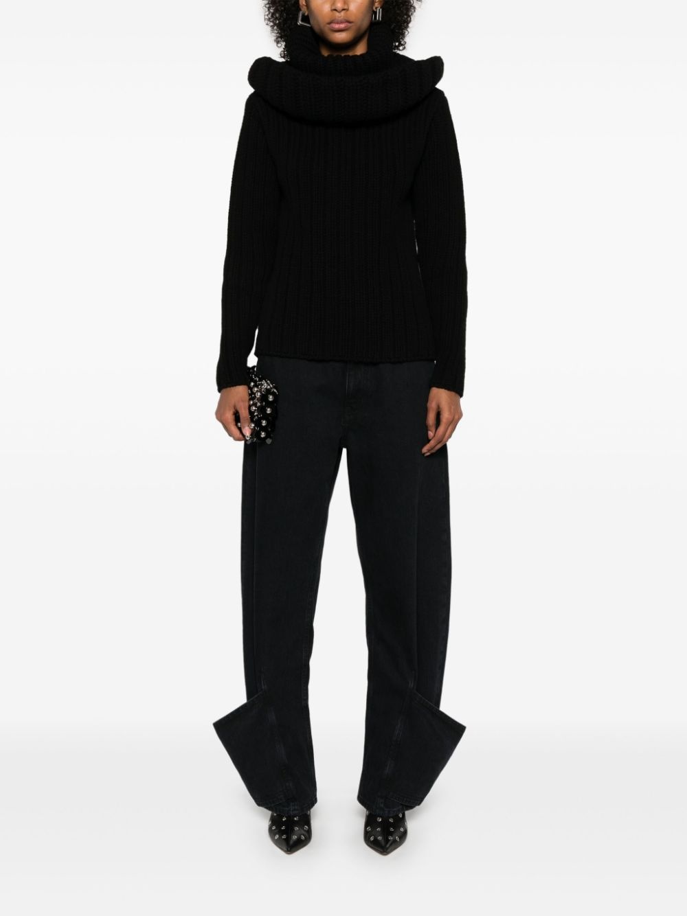 exaggerated collar jumper - 2
