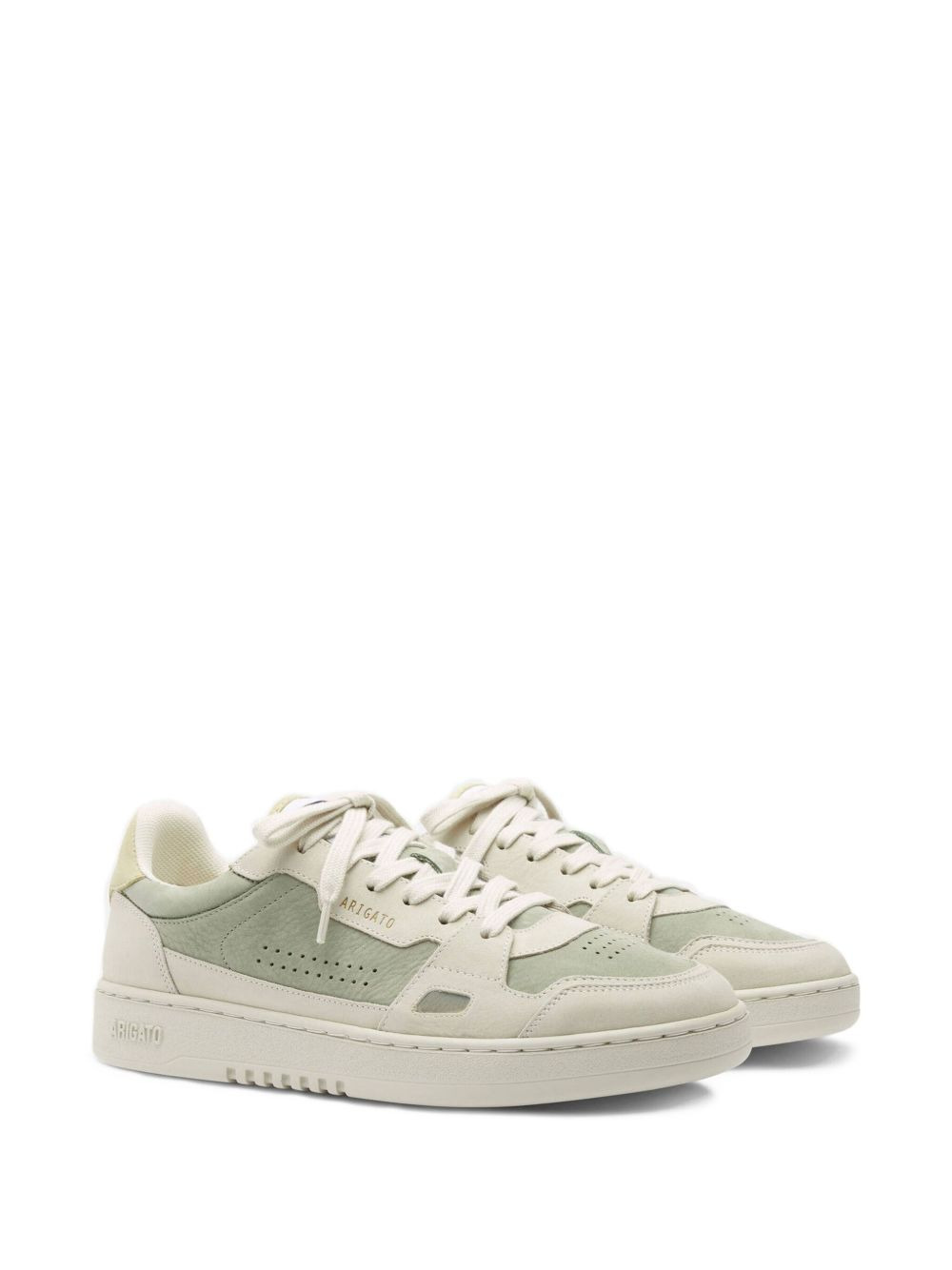perforated panelled leather low-top sneakers - 2