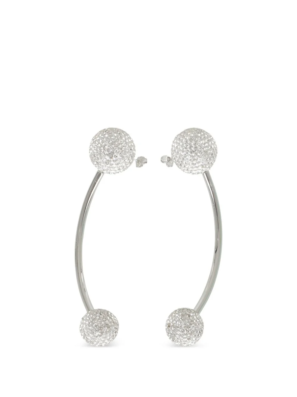 crystal-embellished piercing earrings - 1