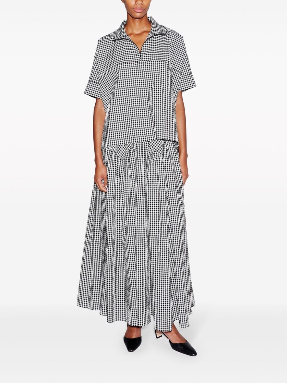 gingham quarter-zip shirt - 5