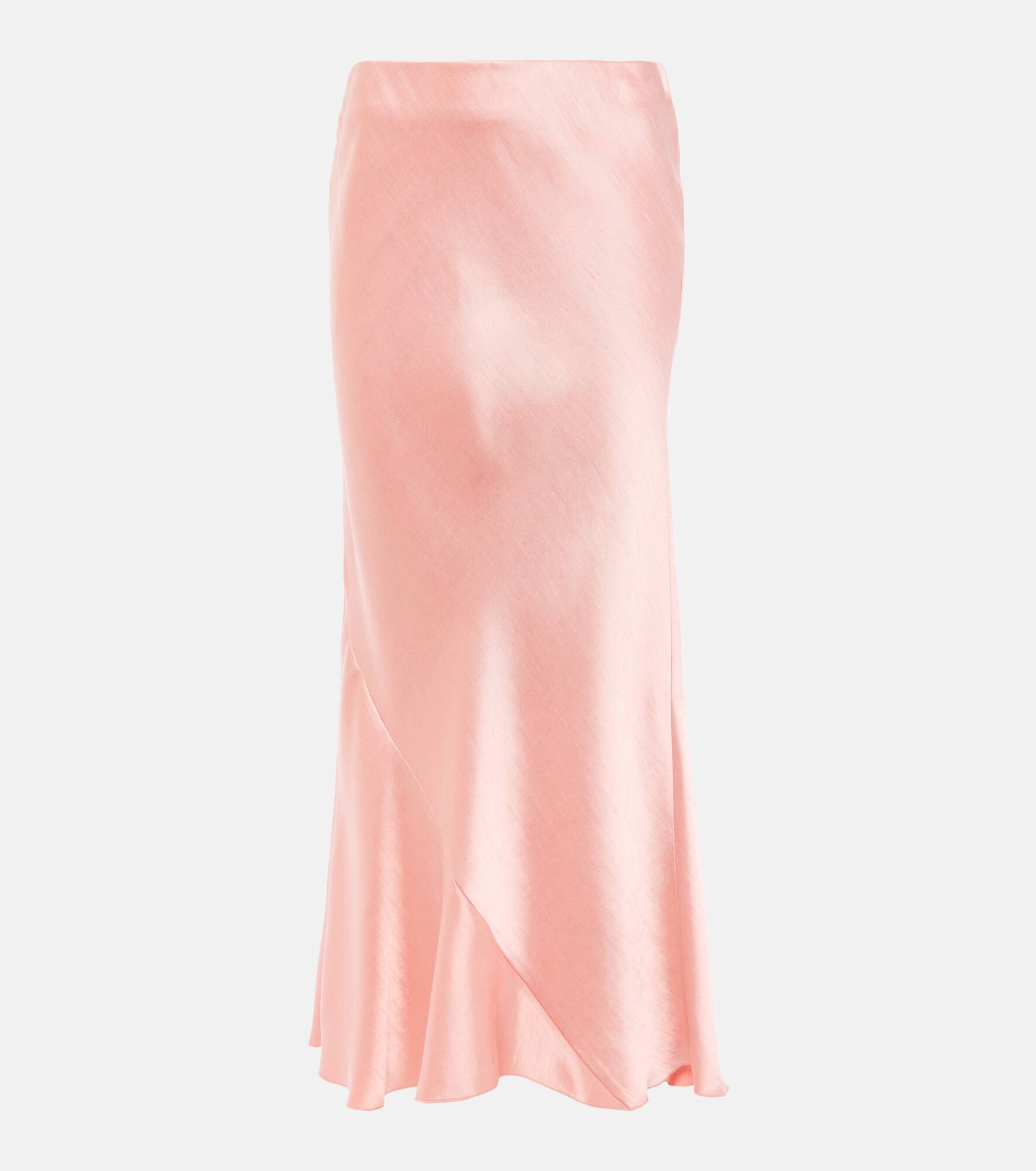 Slouchy Elegance satin midi skirt - 1