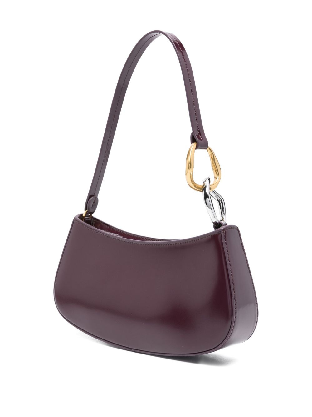 Ollie curved-handle leather shoulder bag - 3