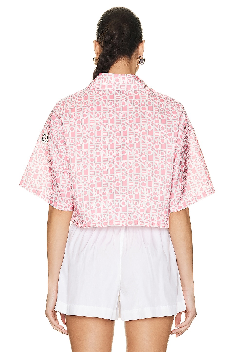 Cropped Logo Print Short Sleeve Shirt - 4