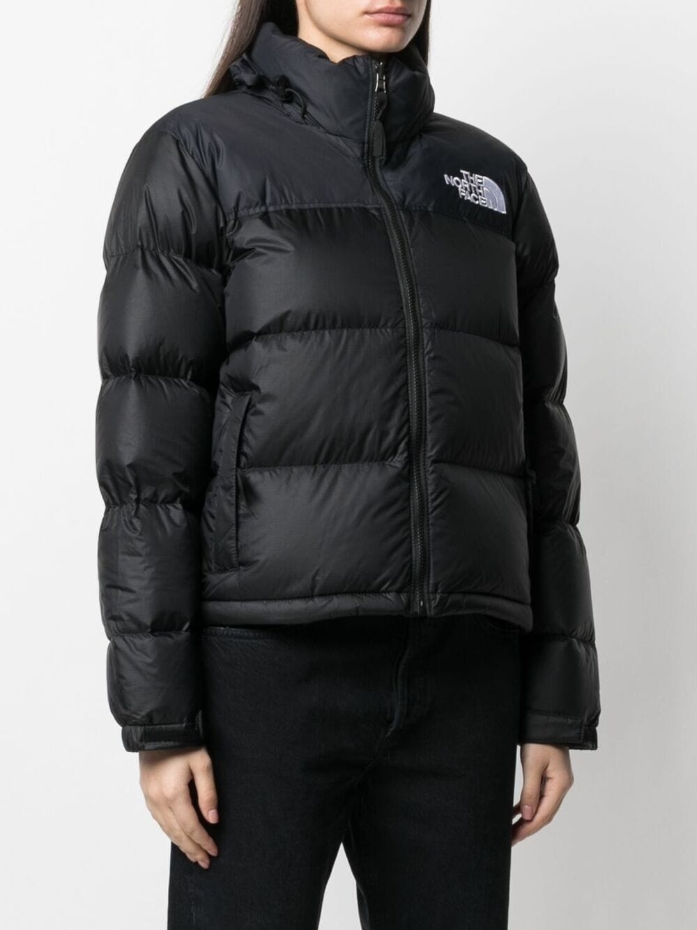embroidered-logo puffer jacket - 3