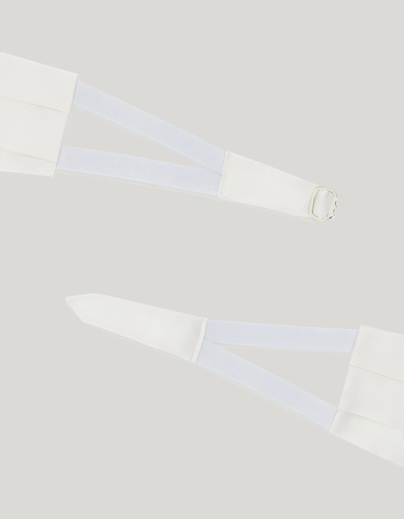 WHITE SILK CUMMERBAND - LARGE 3