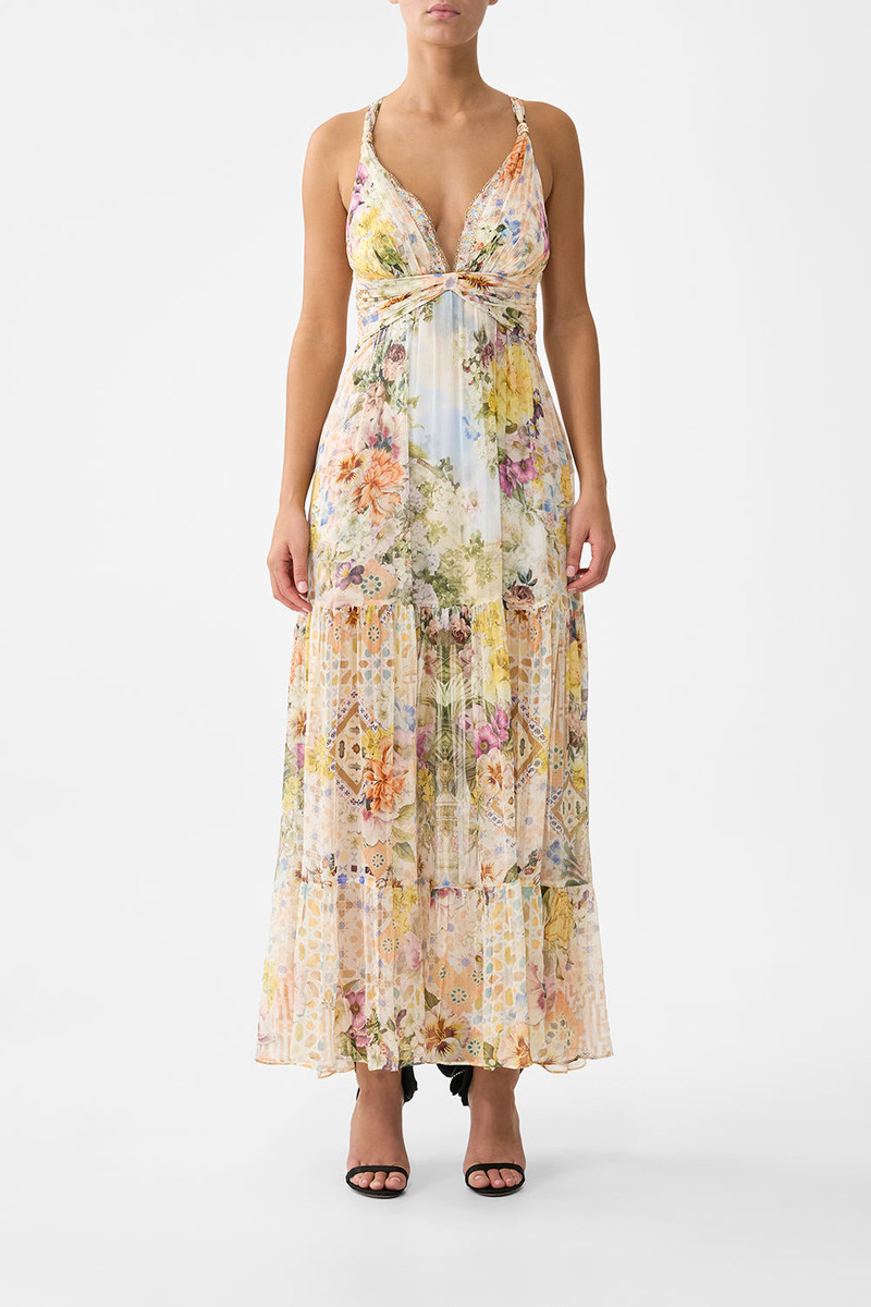 CAMILLA BEAD STRAP GATHERED PANEL DRESS outlook