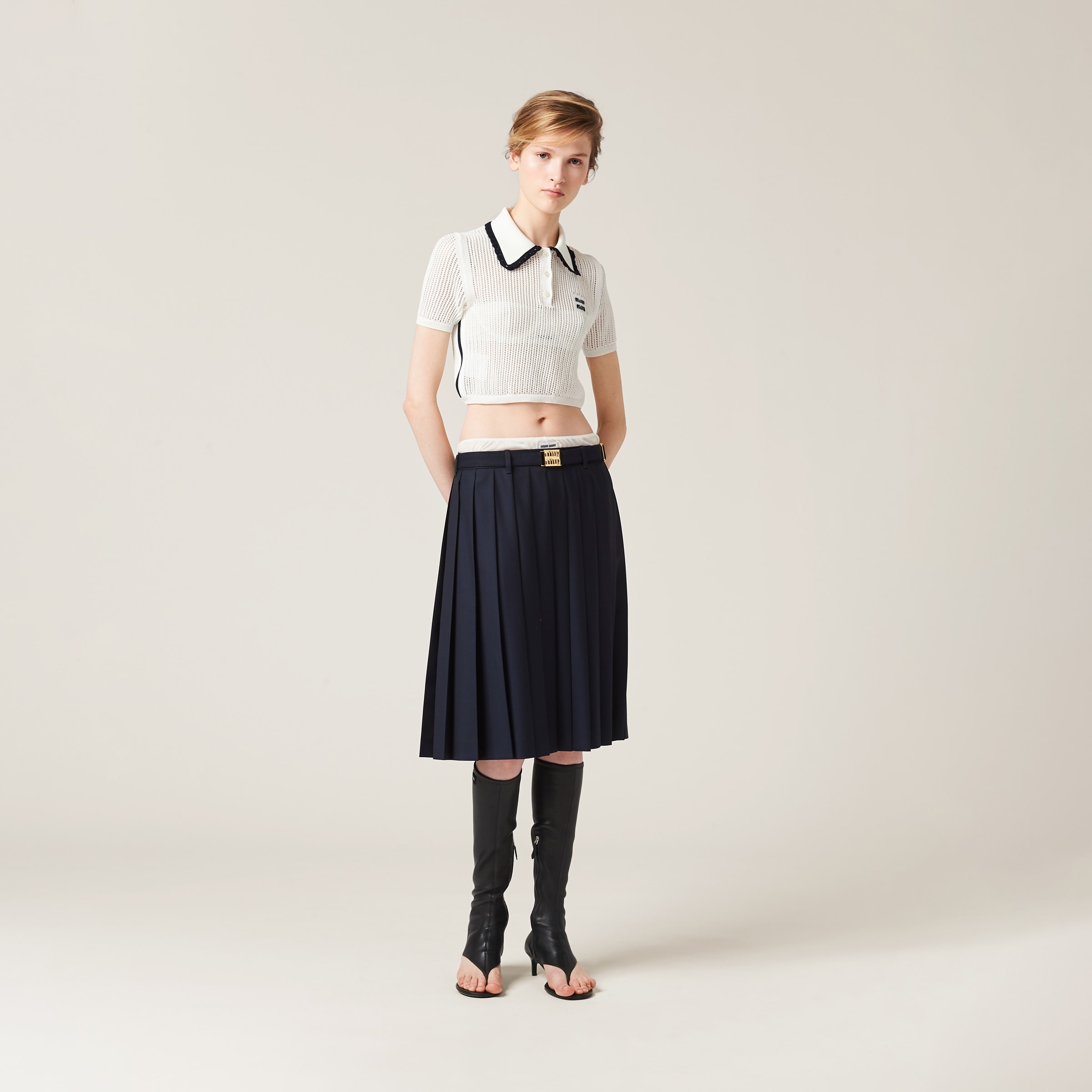 Knit cotton polo shirt - 2