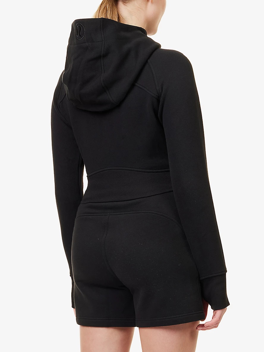 Scuba cropped cotton-blend hoody - 8