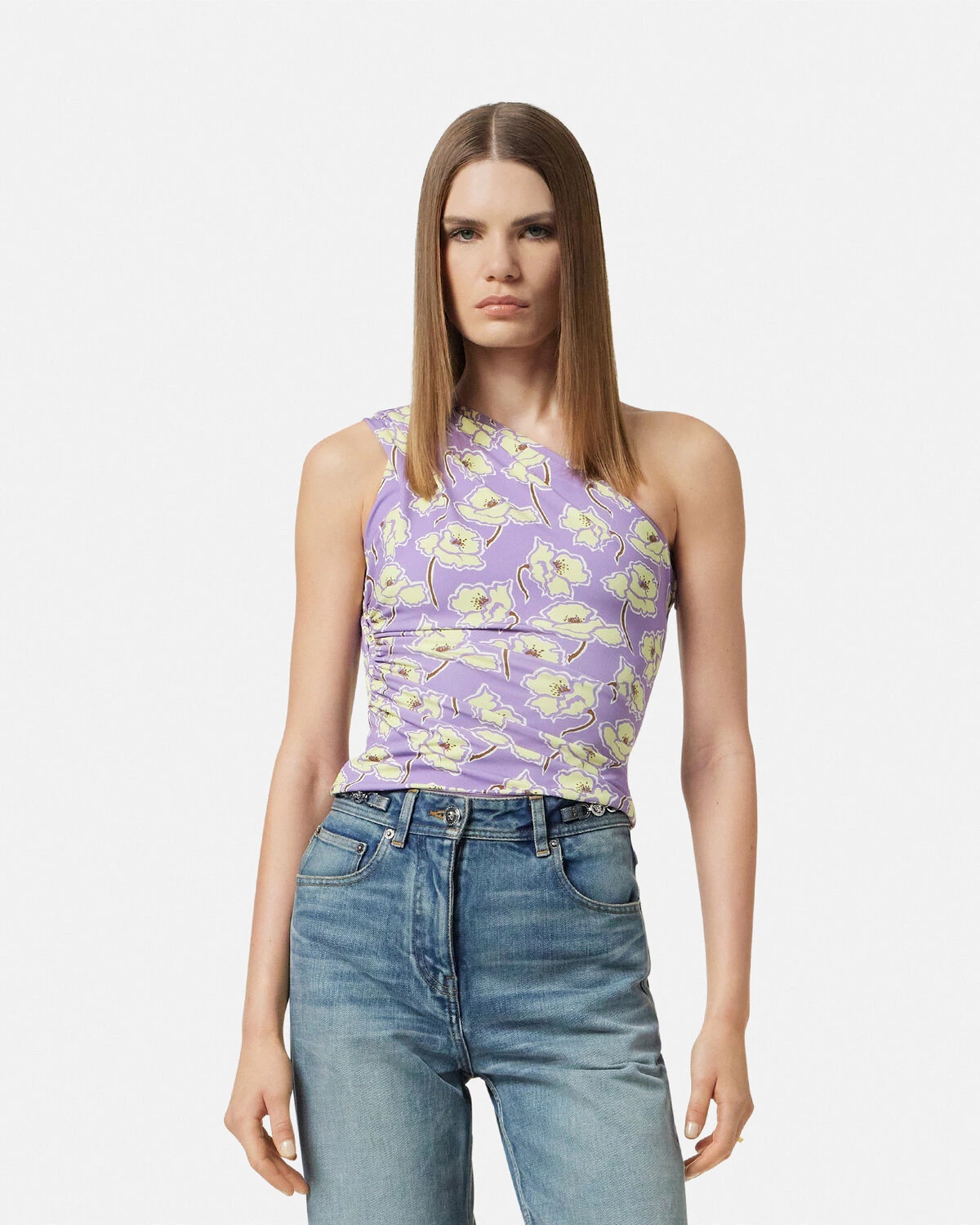 Poppies Gathered One-Shoulder Top - 4