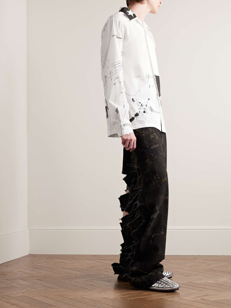 Enfants Riches Déprimés Printed Cotton-Blend Poplin Shirt outlook