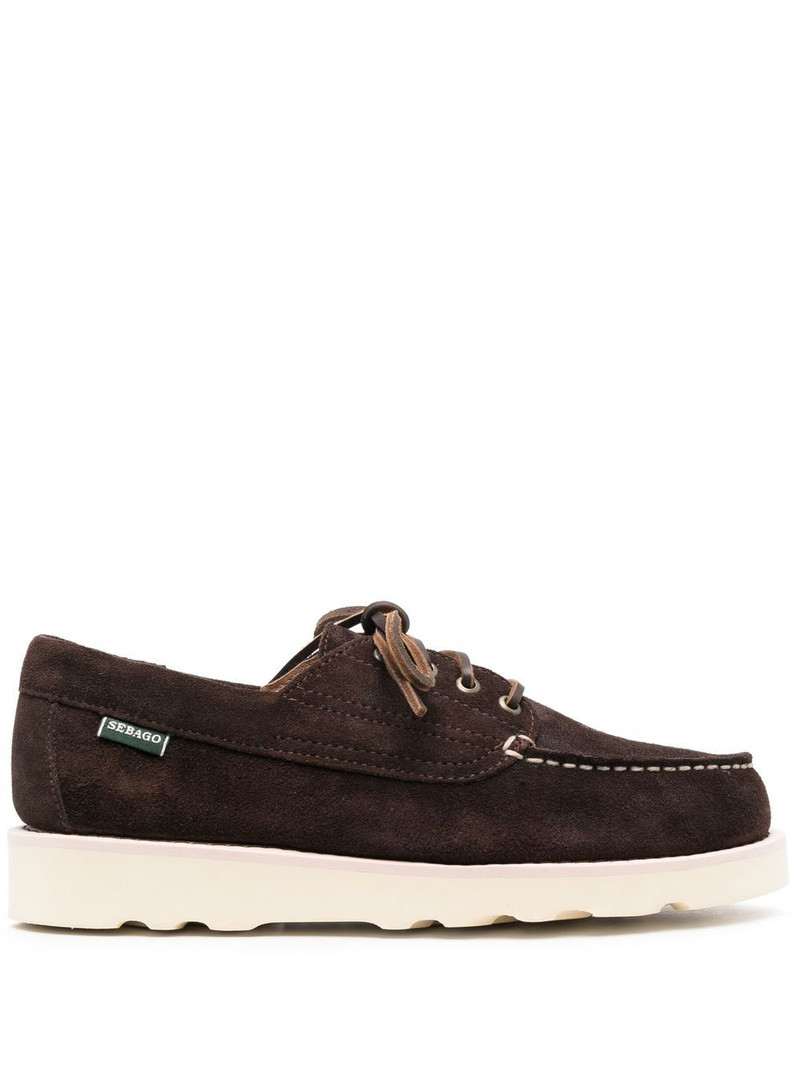 lace-up suede boat shoes 1