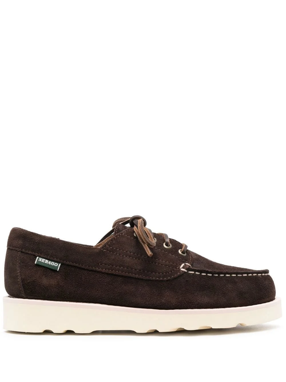 lace-up suede boat shoes - 1