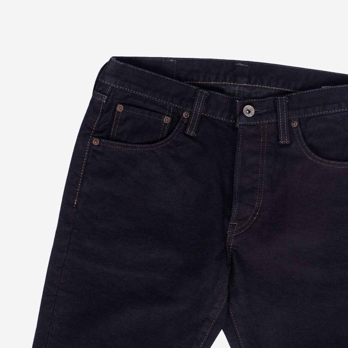 IH-777S-142od 14oz Selvedge Denim Slim Tapered Cut Jeans - Indigo Overdyed Black - 6
